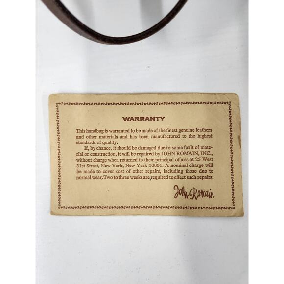 Rare Vintage Designer John Romain Leather Tweed Handbag 60s, 70s, In Brown/Beige - Picture 14 of 16